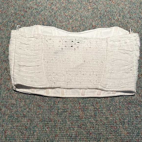 NWT Zara size XL CORSET style white eyelet bandeau - Picture 4 of 11
